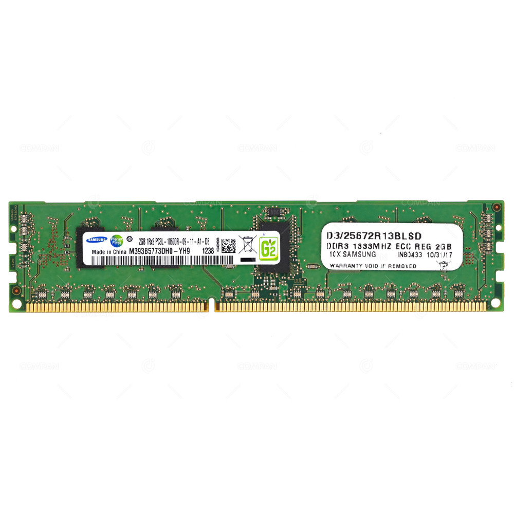 M393B5773DH0-YH9  SAMSUNG DDR3 SDRAM 2GB 1RX8 PC3L-10600 1333MHZ RDIMM CL9